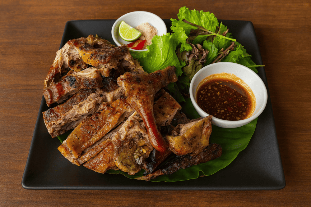 Crispy roasted Co Lung duck with soy sauce